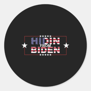 Funny Hidin From Biden - Anti-Joe - Pro Trump Runder Aufkleber