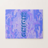 Funny Hiding Camouflage Pastel Blaues Muster Puzzle (Horizontal)
