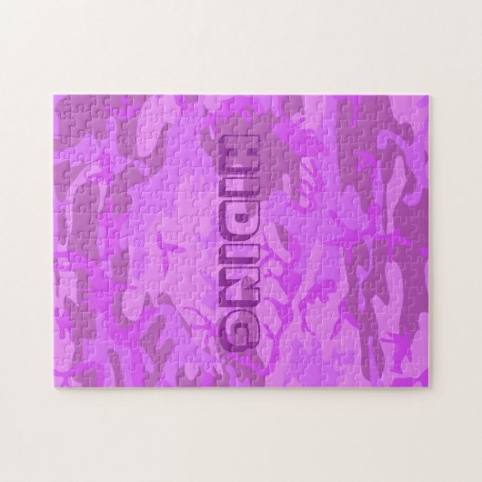 Funny Hiding Camouflage Pastel Lila Muster Puzzle (Horizontal)
