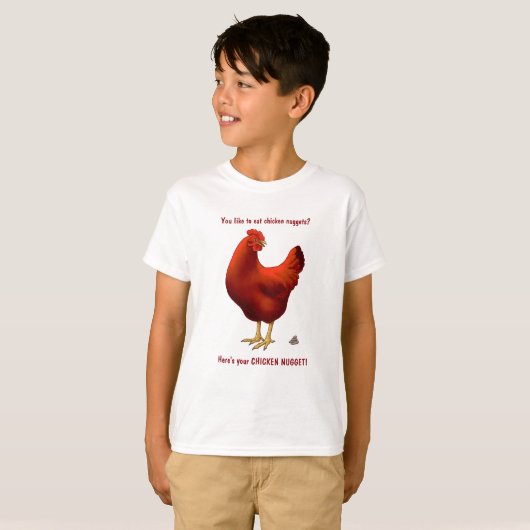 Funny Hier ist dein Huhn Nugget Red Hen T-Shirt (Vorne ganz)