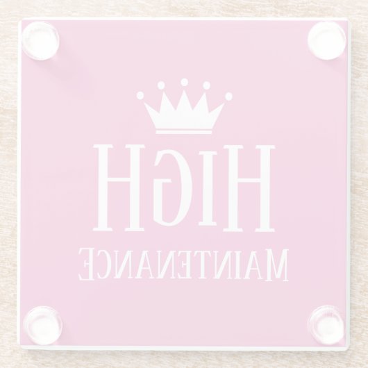 Funny High Maintenance Diva Princess Crown Glasuntersetzer (Rückseite)