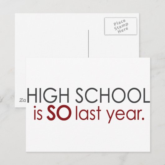 Funny High School Grad Postkarte (Vorne/Hinten)