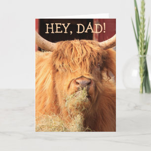 Funny Highland Cattle Vatertag Feiertagskarte