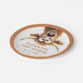Funny Highland Cow Baby Shower Pappteller (Schrägansicht)