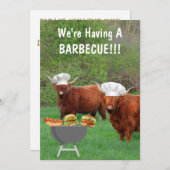 Funny Highland Cow Barbecue Einladung (Vorne/Hinten)