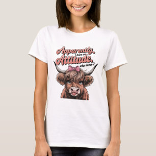 Funny Highland Cow Design - Anscheinend Attitude C T-Shirt