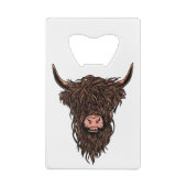 Funny Highland Cow Head Geldbeutel Flaschenöffner (Rückseite)