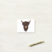 Funny Highland Cow Head Post-it Klebezettel (Auf Schreibtisch)