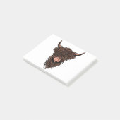 Funny Highland Cow Head Post-it Klebezettel (angewinkelt)