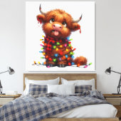 Funny Highland Cow Leinwanddruck (Insitu (Schlafzimmer))