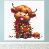 Funny Highland Cow Leinwanddruck (Insitu (Holzboden))