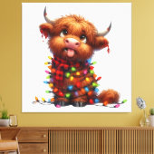 Funny Highland Cow Leinwanddruck (Insitu (Wohnzimmer))