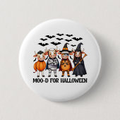 Funny Highland Cow Moo-d zu Halloween Button (Vorderseite)