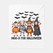 Funny Highland Cow Moo-d zu Halloween Fleecedecke (Vorderseite)