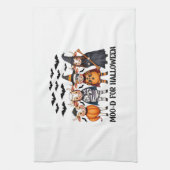 Funny Highland Cow Moo-d zu Halloween Geschirrtuch (Vertikal)