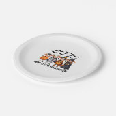 Funny Highland Cow Moo-d zu Halloween Pappteller (Schrägansicht)