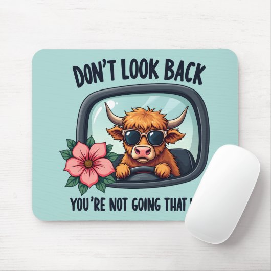 Funny Highland Cow Retro Western Motivierend Kunst Mousepad (Mit Mouse)