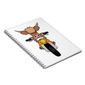Funny Highland Cow Riding A Motorrad Cartoon Notizblock (Rechte Seite)