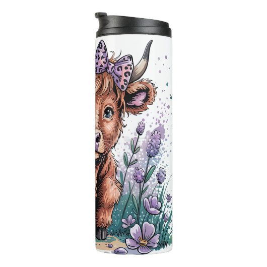 Funny Highland Cow Thermosbecher (Nach rechts gedreht)