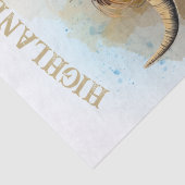 Funny Highland Cow Wearing Sonnenbrille Seidenpapier (Detail)