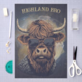 Funny Highland Cow Wearing Sunglasses Seidenpapier (Handwerk)