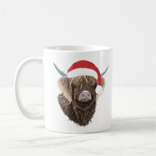 Funny Highland Kuh mit einer Weihnachtszeit-Weihna Kaffeetasse