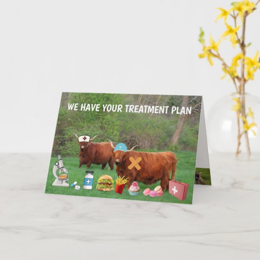 Funny Highland Steer wird gut Karte (Gelbe Blume)