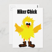 Funny Hiker Chick Cartoon Postkarte (Vorne/Hinten)