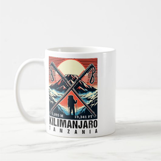 Funny Hiking Art Climbed Mount Kilimanjaro For Hik Kaffeetasse (Links)