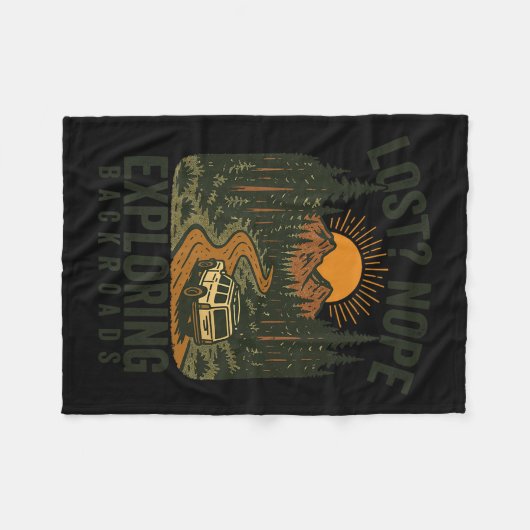 Funny Hiking Lost_ Nope Exploring Backroads Humor  Fleecedecke (Vorderseite (Horizontal))