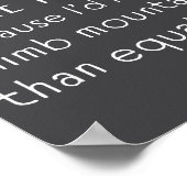 Funny Hiking Over Math Humor Mountains Vs Equation Poster (Ecke)