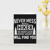 Funny Hiking Shirts - Never Mess With A Hiker Gift Karte (Gelbe Blume)