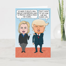 Funny Hillary Clinton and Donald Trump Birthday Karte