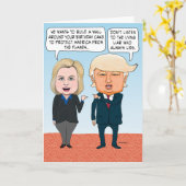 Funny Hillary Clinton and Donald Trump Birthday Karte (Gelbe Blume)