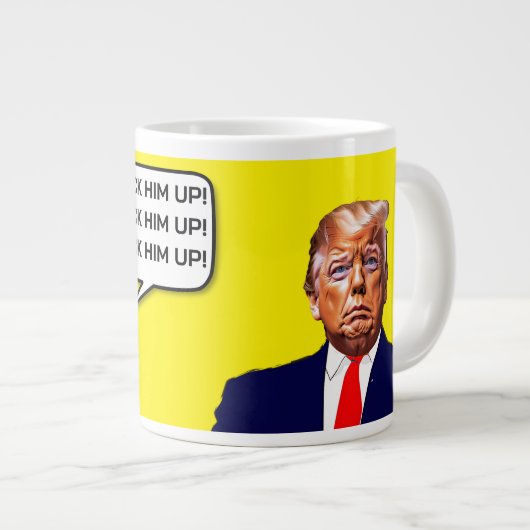 Funny Hillary sagt, sperrt Trump auf Jumbo-Tasse (Vorderseite Rechts)