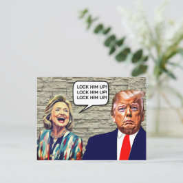 Funny Hillary sagt, sperrt Trump auf Postkarte