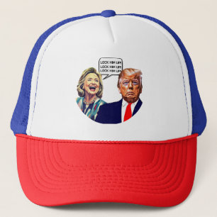 Funny Hillary sagt, sperrt Trump auf Truckerkappe
