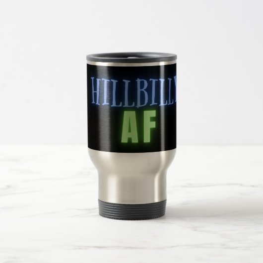 Funny Hillbilly AF Neon Reisebecher (Mittel)
