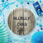 Funny Hillbilly China Imitate Knotty Pine Fence Pappteller (Party)