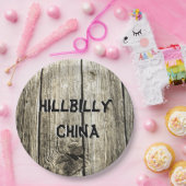 Funny Hillbilly China Imitate Knotty Pine Fence Pappteller (Party)