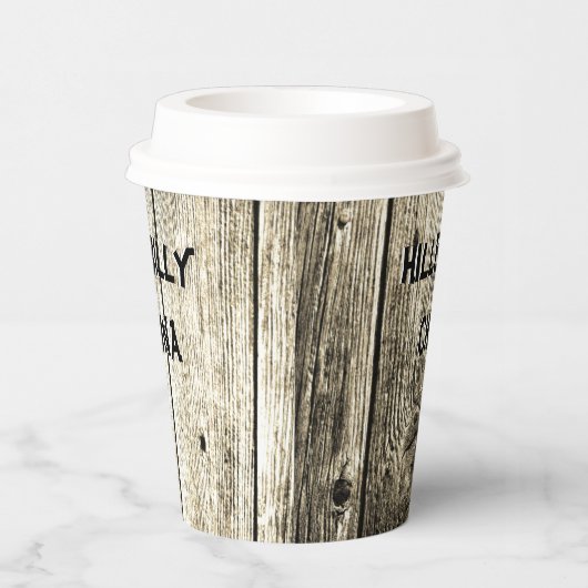 Funny Hillbilly China Imitate Knotty Pine Rustikal Pappbecher (Rechts)