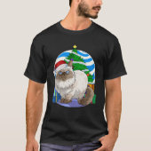 Funny Himalayan Cat Santa Christmas Tree Decor T-Shirt (Vorderseite)