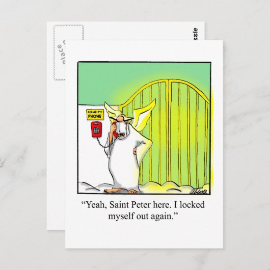 Funny Himmlisch Spaß Postcard Postkarte (Vorne/Hinten)