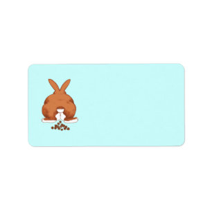 Funny Hintern Cartoon Rabbit © Sandy Long Adressaufkleber