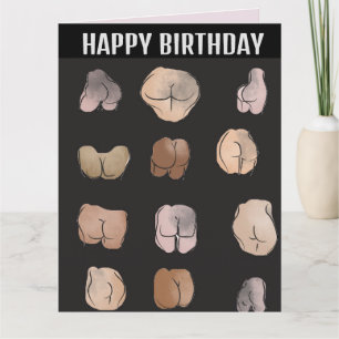 FUNNY HINTERN MAN BIRTHDAY HIM Grußkarte Karte
