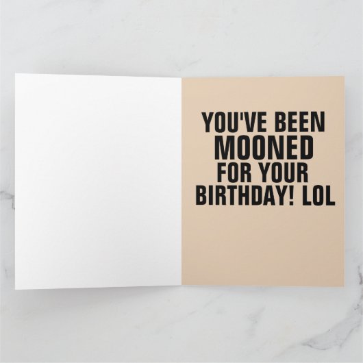 FUNNY HINTERN MOONED BIRTHDAY BOY OVERSIZED CARD KARTE (Innenseite)