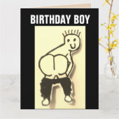 FUNNY HINTERN MOONED BIRTHDAY BOY OVERSIZED CARD KARTE (Gelbe Blume)