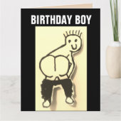 FUNNY HINTERN MOONED BIRTHDAY BOY OVERSIZED CARD KARTE (Vorderseite)