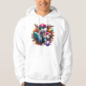 Funny Hip Hop Gangster Bunny Oaster Urban Design Hoodie (Vorderseite)