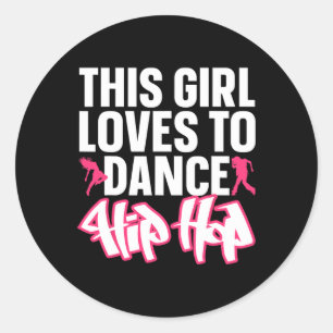 Funny Hip Hop Tanzen Kunst für Kinder Girls Angesa Runder Aufkleber